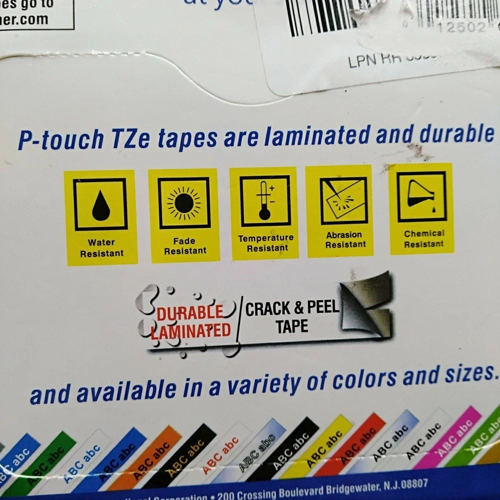 Brother TZe-2312PK 2pack Laminated Label Tape Width 12mm 1/2 Inch White Tape